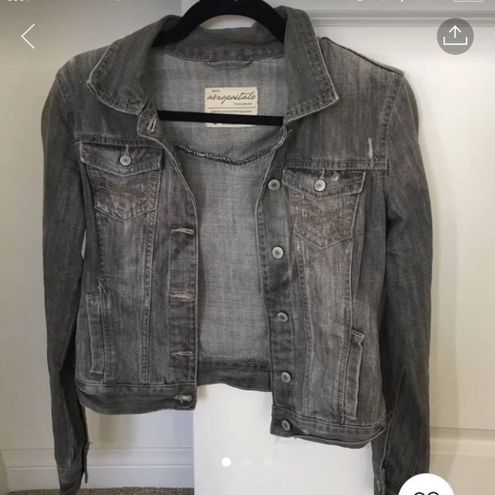 Grey Distressed Jean Jacket
